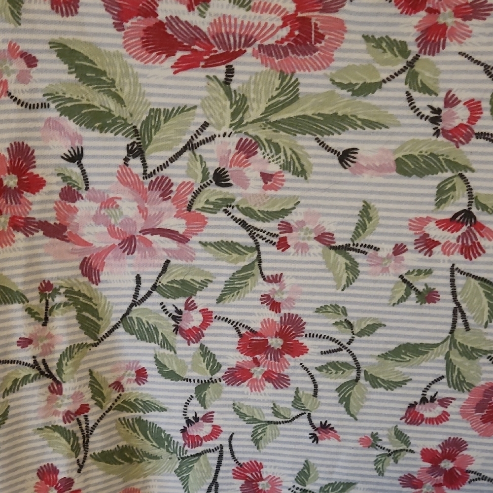 Karen Scott Pink and Green Floral Shirt - Picture 5 of 6